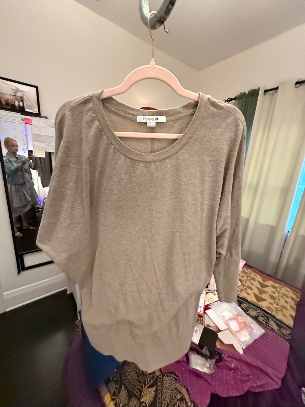 Forever 21 Taupe Lightweight Knit Top